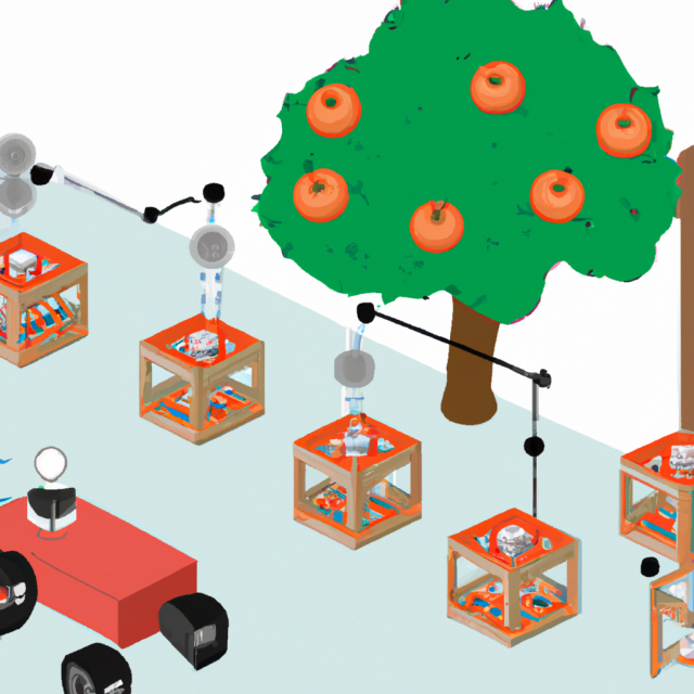 A group of people have created a system of robots that are able to work together to collect fruit and move it around autonomously.