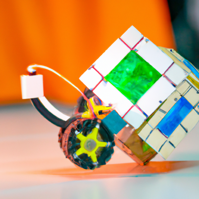 A cube-shaped robot with a single reaction wheel has been created that is able to balance itself and counteract any external disruptions.