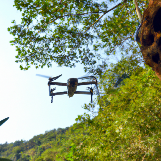 Drones provide an aerial perspective for gathering ecological and security information.